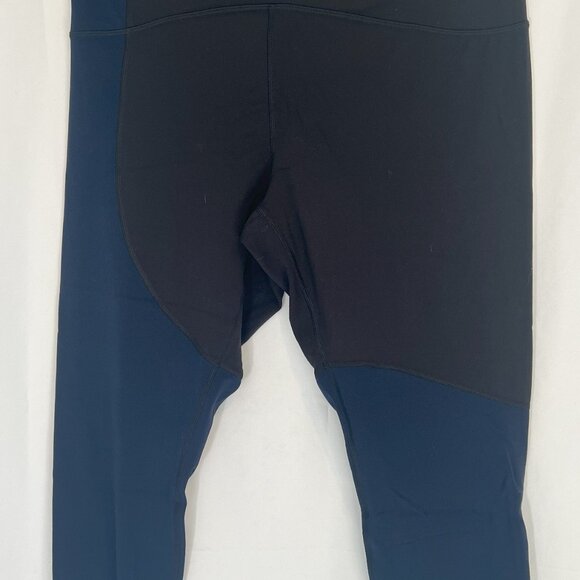 Lululemon Nulu Colour Block High-Rise Crop 23" Black / True Navy Renewed Size 14 - Picture 3 of 6